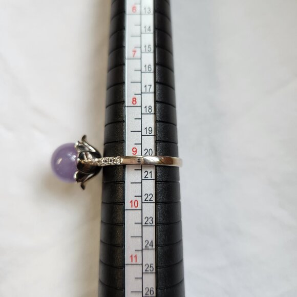 JOY Jade of Yesteryear LAVENDER JADE ring Sterling Silver 925 - SIZE 9 - Picture 11 of 16